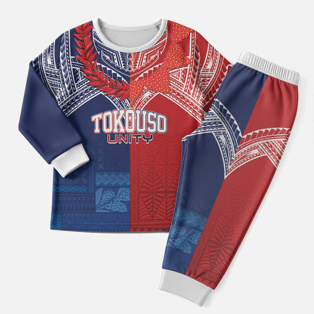 TokoUso Tonga Samoa Brothers Forever Custom Christmas Pajama Set Ulafala and Heilala Unity LT7 Men Red Blue - Polynesian Pride