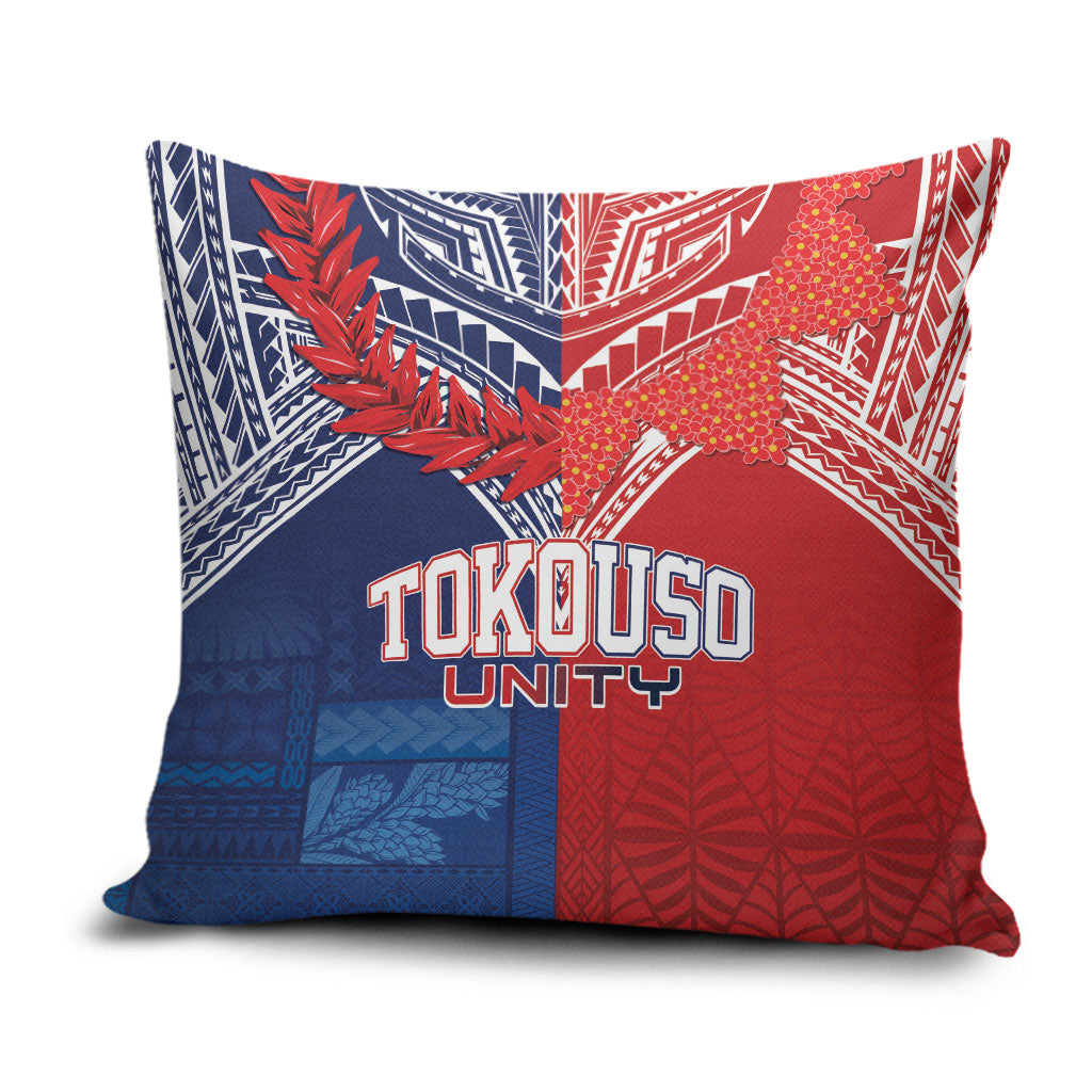 TokoUso Tonga Samoa Brothers Forever Pillow Cover Ulafala and Heilala Unity LT7 Red Blue - Polynesian Pride