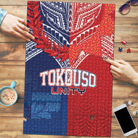 TokoUso Tonga Samoa Brothers Forever Puzzle Ulafala and Heilala Unity LT7 Red Blue - Polynesian Pride