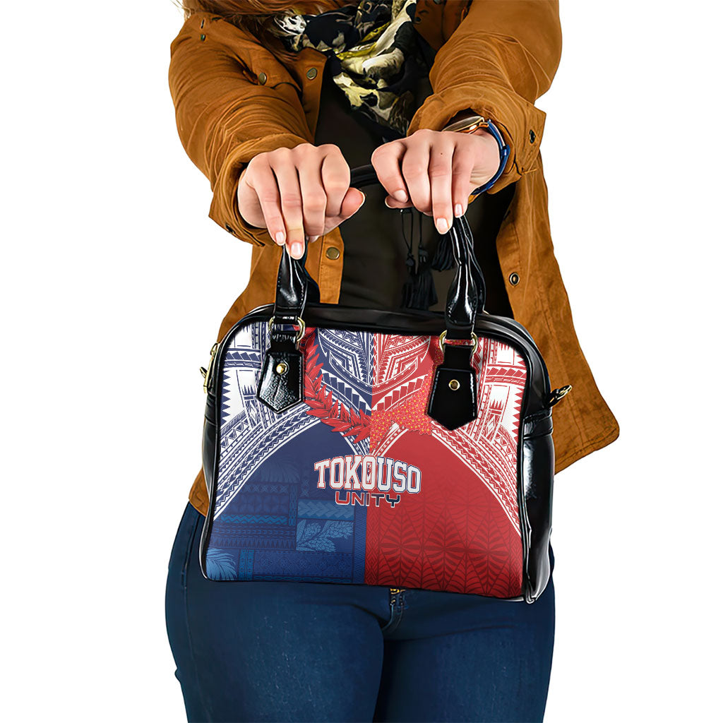 TokoUso Tonga Samoa Brothers Forever Shoulder Handbag Ulafala and Heilala Unity LT7 One Size Red Blue - Polynesian Pride