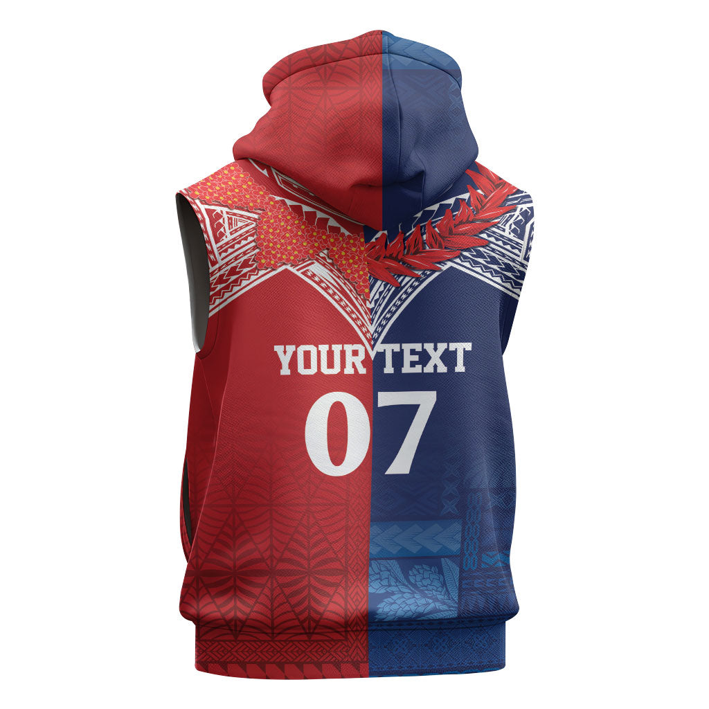 TokoUso Tonga Samoa Brothers Forever Custom Sleeveless Hoodie Ulafala and Heilala Unity LT7 - Polynesian Pride