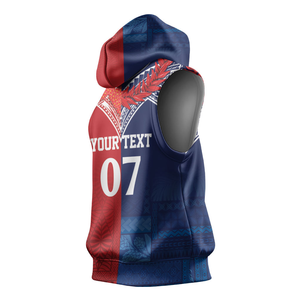TokoUso Tonga Samoa Brothers Forever Custom Sleeveless Hoodie Ulafala and Heilala Unity LT7 - Polynesian Pride