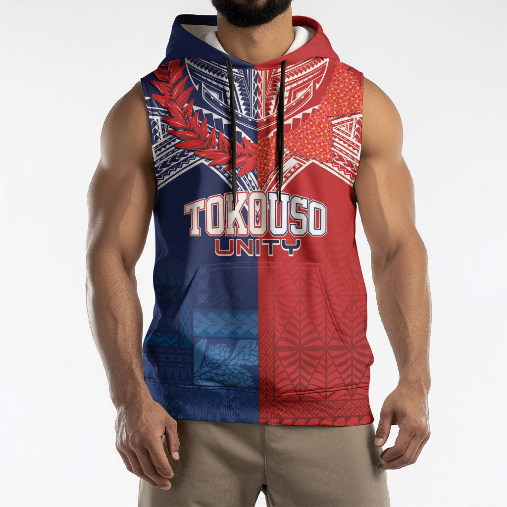 TokoUso Tonga Samoa Brothers Forever Custom Sleeveless Hoodie Ulafala and Heilala Unity LT7 - Polynesian Pride