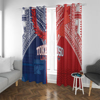 TokoUso Tonga Samoa Brothers Forever Window Curtain Ulafala and Heilala Unity LT7 With Grommets Red Blue - Polynesian Pride