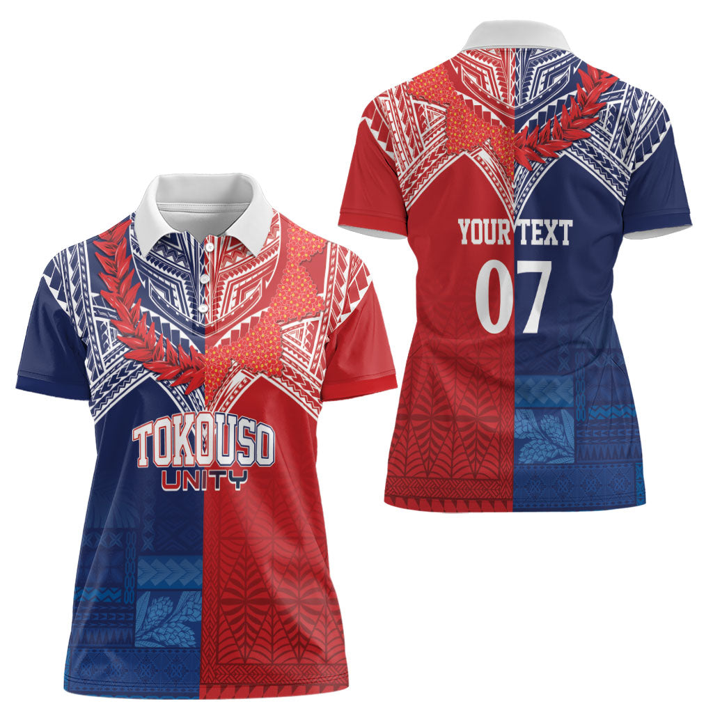 TokoUso Tonga Samoa Brothers Forever Custom Women Polo Shirt Ulafala and Heilala Unity LT7 - Polynesian Pride