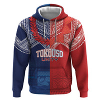 TokoUso Tonga Samoa Brothers Forever Custom Zip Hoodie Ulafala and Heilala Unity LT7 Pullover Hoodie Red Blue - Polynesian Pride