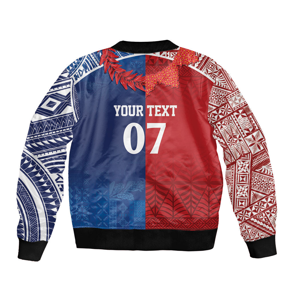 TokoUso Custom Tonga and Samoa Bomber Jacket Warriors War Clubs LT7 - Polynesian Pride