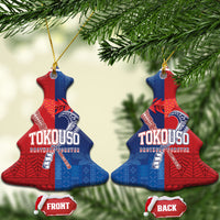 TokoUso Tonga and Samoa Ceramic Ornament Warriors War Clubs LT7 Christmas Tree Blue Red - Polynesian Pride