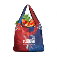 TokoUso Tonga and Samoa Grocery Bag Warriors War Clubs LT7 1-pack One Size Blue Red - Polynesian Pride