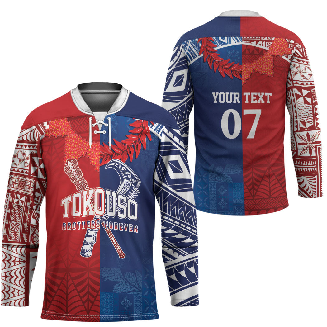 TokoUso Custom Tonga and Samoa Hockey Jersey Warriors War Clubs LT7 - Polynesian Pride