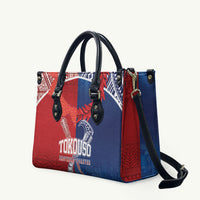 TokoUso Tonga and Samoa Leather Bag Warriors War Clubs LT7 Blue Red - Polynesian Pride