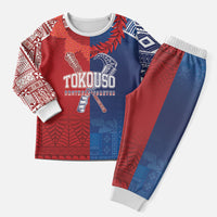 TokoUso Custom Tonga and Samoa Christmas Pajama Set Warriors War Clubs LT7 Men Blue Red - Polynesian Pride