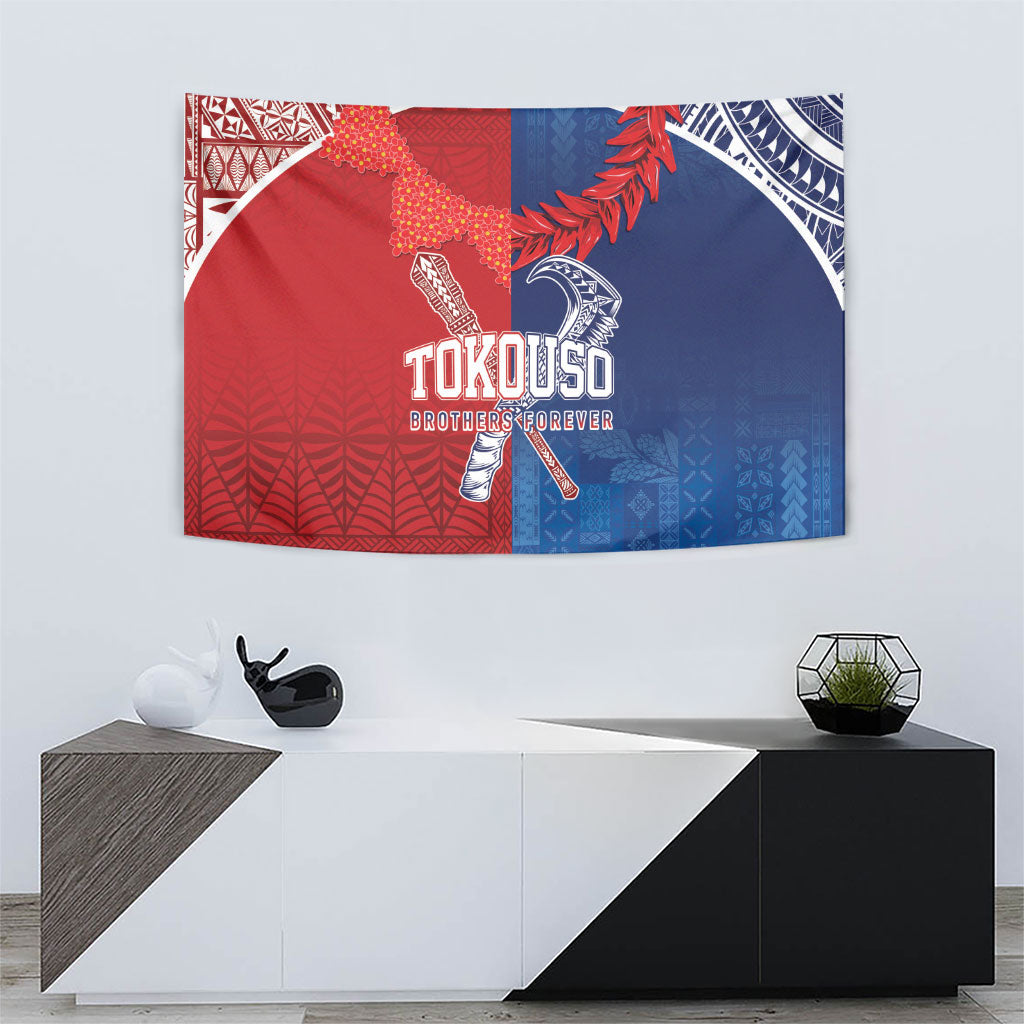 TokoUso Tonga and Samoa Tapestry Warriors War Clubs LT7 - Polynesian Pride