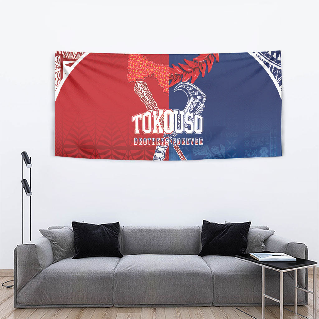 TokoUso Tonga and Samoa Tapestry Warriors War Clubs LT7 - Polynesian Pride