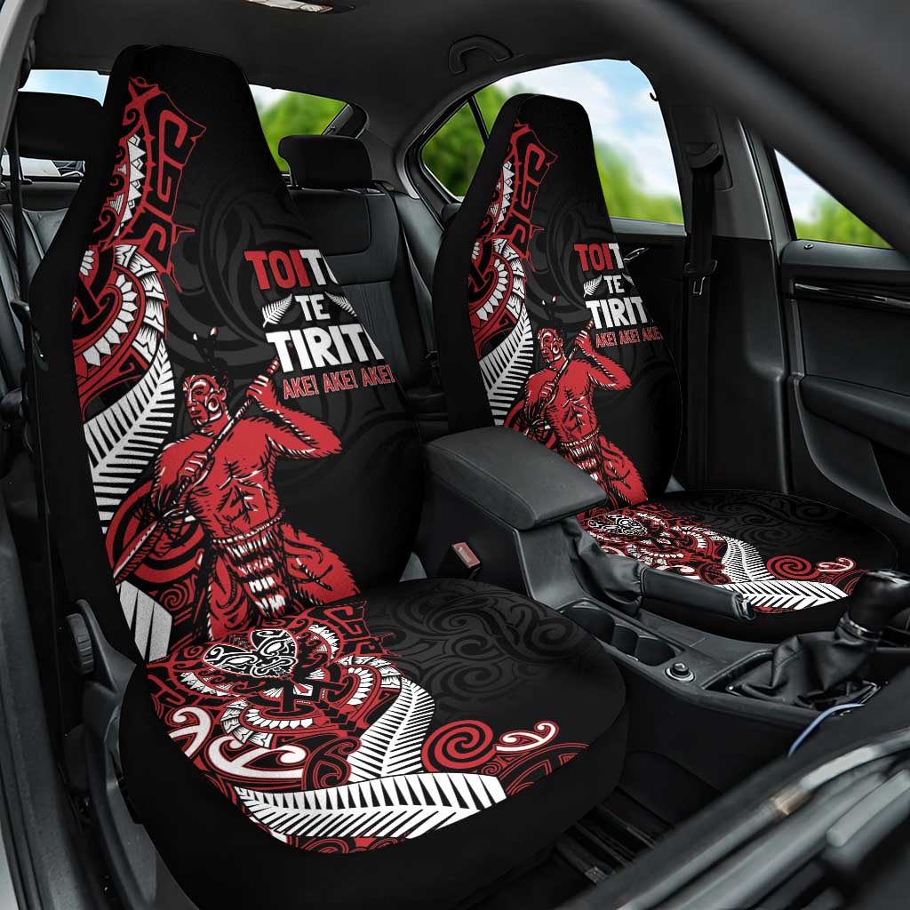 Aotearoa Toitu Te Tiriti Car Seat Cover Whakairo Wheku LT7 One Size Black - Polynesian Pride