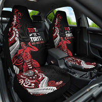 Aotearoa Toitu Te Tiriti Car Seat Cover Whakairo Wheku LT7 One Size Black - Polynesian Pride