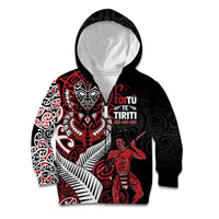 Aotearoa Toitu Te Tiriti Kid Hoodie Whakairo Wheku LT7 Zip Hoodie Black - Polynesian Pride
