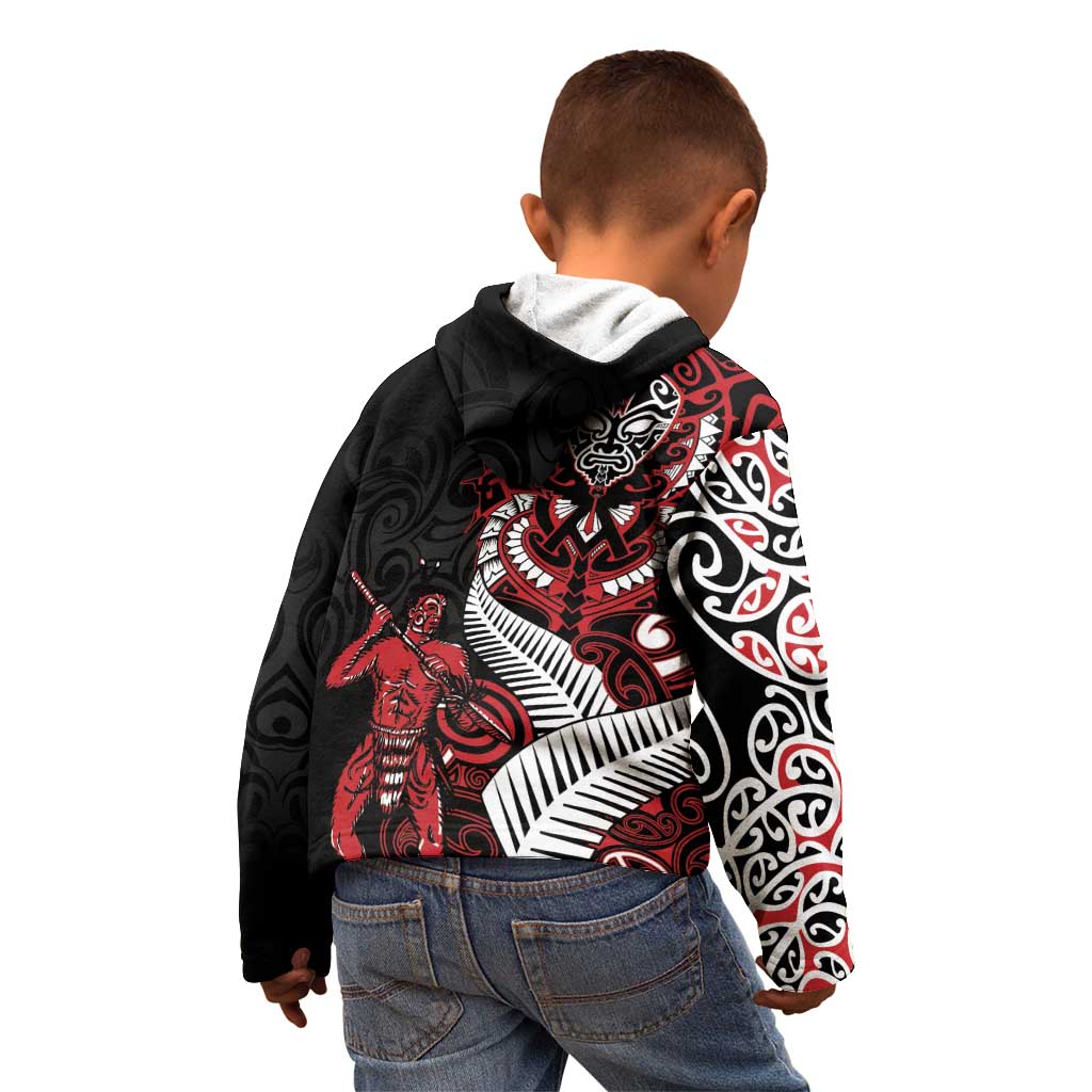Aotearoa Toitu Te Tiriti Kid Hoodie Whakairo Wheku LT7 - Polynesian Pride