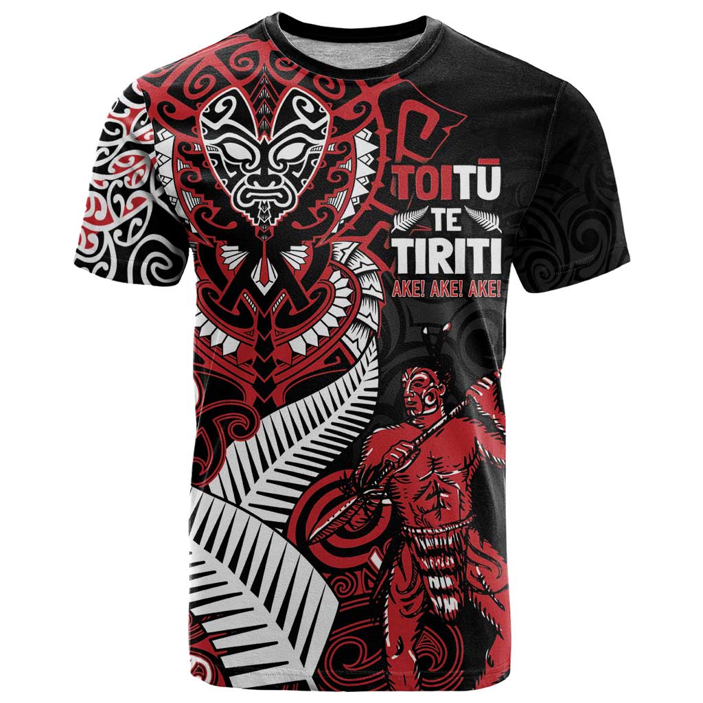 Aotearoa Toitu Te Tiriti T Shirt Whakairo Wheku LT7 Black - Polynesian Pride