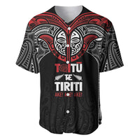 Aotearoa Maori Personalized Baseball Jersey Toitu Te Tiriti Ake! Ake! Ake! LT7 Black - Polynesian Pride