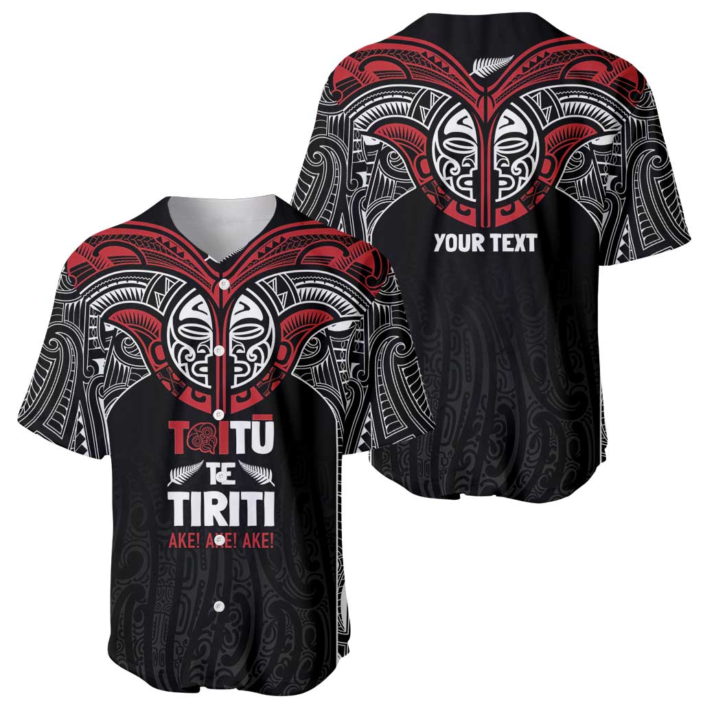 Aotearoa Maori Personalized Baseball Jersey Toitu Te Tiriti Ake! Ake! Ake! LT7 - Polynesian Pride
