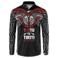 Aotearoa Maori Personalized Button Sweatshirt Toitu Te Tiriti Ake! Ake! Ake! LT7 Black - Polynesian Pride