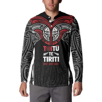 Aotearoa Maori Personalized Button Sweatshirt Toitu Te Tiriti Ake! Ake! Ake! LT7 - Polynesian Pride
