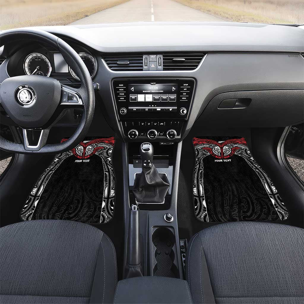 Aotearoa Maori Personalized Car Mats Toitu Te Tiriti Ake! Ake! Ake! LT7 Set 2pcs - Front Black - Polynesian Pride