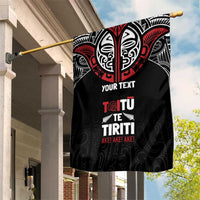 Aotearoa Maori Personalized Garden Flag Toitu Te Tiriti Ake! Ake! Ake! LT7 House Flag Black - Polynesian Pride