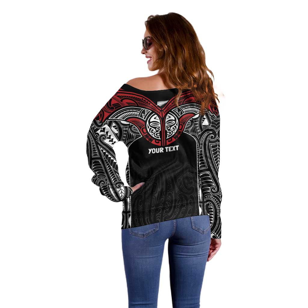 Aotearoa Maori Personalized Off Shoulder Sweater Toitu Te Tiriti Ake! Ake! Ake! LT7 - Polynesian Pride