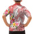 Polynesian Women's Day Wahine Family Matching Mermaid Dress and Hawaiian Shirt Plumeria Marble Glaze - Pink LT7 - Polynesian Pride