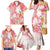 Polynesian Women's Day Wahine Family Matching Mermaid Dress and Hawaiian Shirt Plumeria Marble Glaze - Pink LT7 - Polynesian Pride