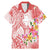 Polynesian Women's Day Wahine Family Matching Mermaid Dress and Hawaiian Shirt Plumeria Marble Glaze - Pink LT7 Dad's Shirt - Short Sleeve Pink - Polynesian Pride