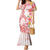 Polynesian Women's Day Wahine Family Matching Mermaid Dress and Hawaiian Shirt Plumeria Marble Glaze - Pink LT7 Mom's Dress Pink - Polynesian Pride