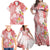 Polynesian Women's Day Wahine Family Matching Off Shoulder Maxi Dress and Hawaiian Shirt Plumeria Marble Glaze - Pink LT7 - Polynesian Pride