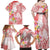 Polynesian Women's Day Wahine Family Matching Off Shoulder Maxi Dress and Hawaiian Shirt Plumeria Marble Glaze - Pink LT7 - Polynesian Pride