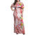 Polynesian Women's Day Wahine Family Matching Off Shoulder Maxi Dress and Hawaiian Shirt Plumeria Marble Glaze - Pink LT7 Mom's Dress Pink - Polynesian Pride