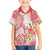 Polynesian Women's Day Wahine Family Matching Off Shoulder Short Dress and Hawaiian Shirt Plumeria Marble Glaze - Pink LT7 Son's Shirt Pink - Polynesian Pride