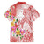 Polynesian Women's Day Wahine Family Matching Short Sleeve Bodycon Dress and Hawaiian Shirt Plumeria Marble Glaze - Pink LT7 - Polynesian Pride