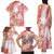 Polynesian Women's Day Wahine Family Matching Tank Maxi Dress and Hawaiian Shirt Plumeria Marble Glaze - Pink LT7 - Polynesian Pride