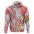 Polynesian Women's Day Wahine Hoodie Plumeria Marble Glaze - Pink LT7 Zip Hoodie Pink - Polynesian Pride