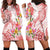 Polynesian Women's Day Wahine Hoodie Dress Plumeria Marble Glaze - Pink LT7 - Polynesian Pride