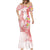 Polynesian Women's Day Wahine Mermaid Dress Plumeria Marble Glaze - Pink LT7 - Polynesian Pride