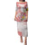 Polynesian Women's Day Wahine Puletasi Plumeria Marble Glaze - Pink LT7 Long Dress Pink - Polynesian Pride