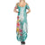 Polynesian Women's Day Wahine Family Matching Summer Maxi Dress and Hawaiian Shirt Plumeria Marble Glaze - Teal LT7 - Polynesian Pride