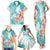 Polynesian Women's Day Wahine Family Matching Tank Maxi Dress and Hawaiian Shirt Plumeria Marble Glaze - Teal LT7 - Polynesian Pride