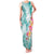 Polynesian Women's Day Wahine Family Matching Tank Maxi Dress and Hawaiian Shirt Plumeria Marble Glaze - Teal LT7 Mom's Dress Teal - Polynesian Pride