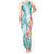 Polynesian Women's Day Wahine Tank Maxi Dress Plumeria Marble Glaze - Teal LT7 Women Teal - Polynesian Pride