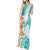 Polynesian Women's Day Wahine Tank Maxi Dress Plumeria Marble Glaze - Teal LT7 - Polynesian Pride