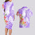 Polynesian Women's Day Wahine Couples Matching Long Sleeve Bodycon Dress and Hawaiian Shirt Plumeria Marble Glaze - Purple LT7 - Polynesian Pride